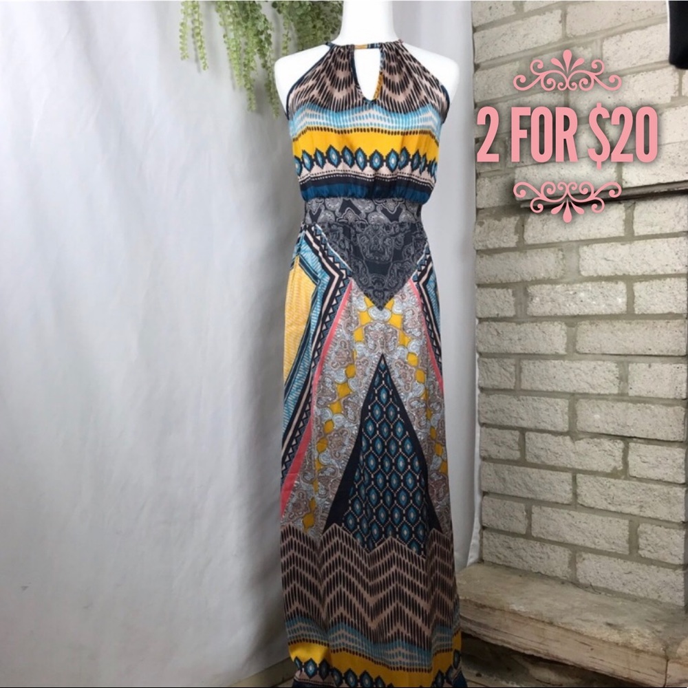 2 for $20/ Ali & Kris Silk Halter Maxi Dress